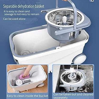 Ultimate 360° Spin Mop 🧽 | Stainless Steel with Microfiber Refills for Deep Cleaning Power 🔥💧