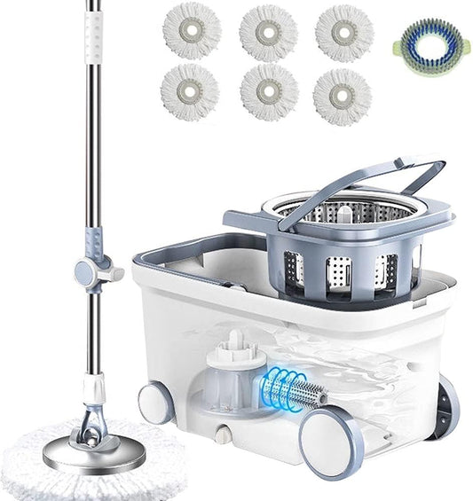 Ultimate 360° Spin Mop 🧽 | Stainless Steel with Microfiber Refills for Deep Cleaning Power 🔥💧