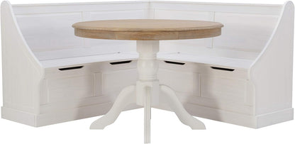 Cozy Corner Breakfast Table Set 🍽️ | Natural Wood Pedestal Design