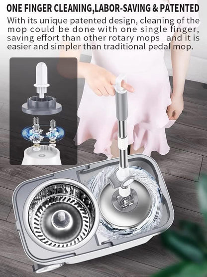 Ultimate 360° Spin Mop 🧽 | Stainless Steel with Microfiber Refills for Deep Cleaning Power 🔥💧