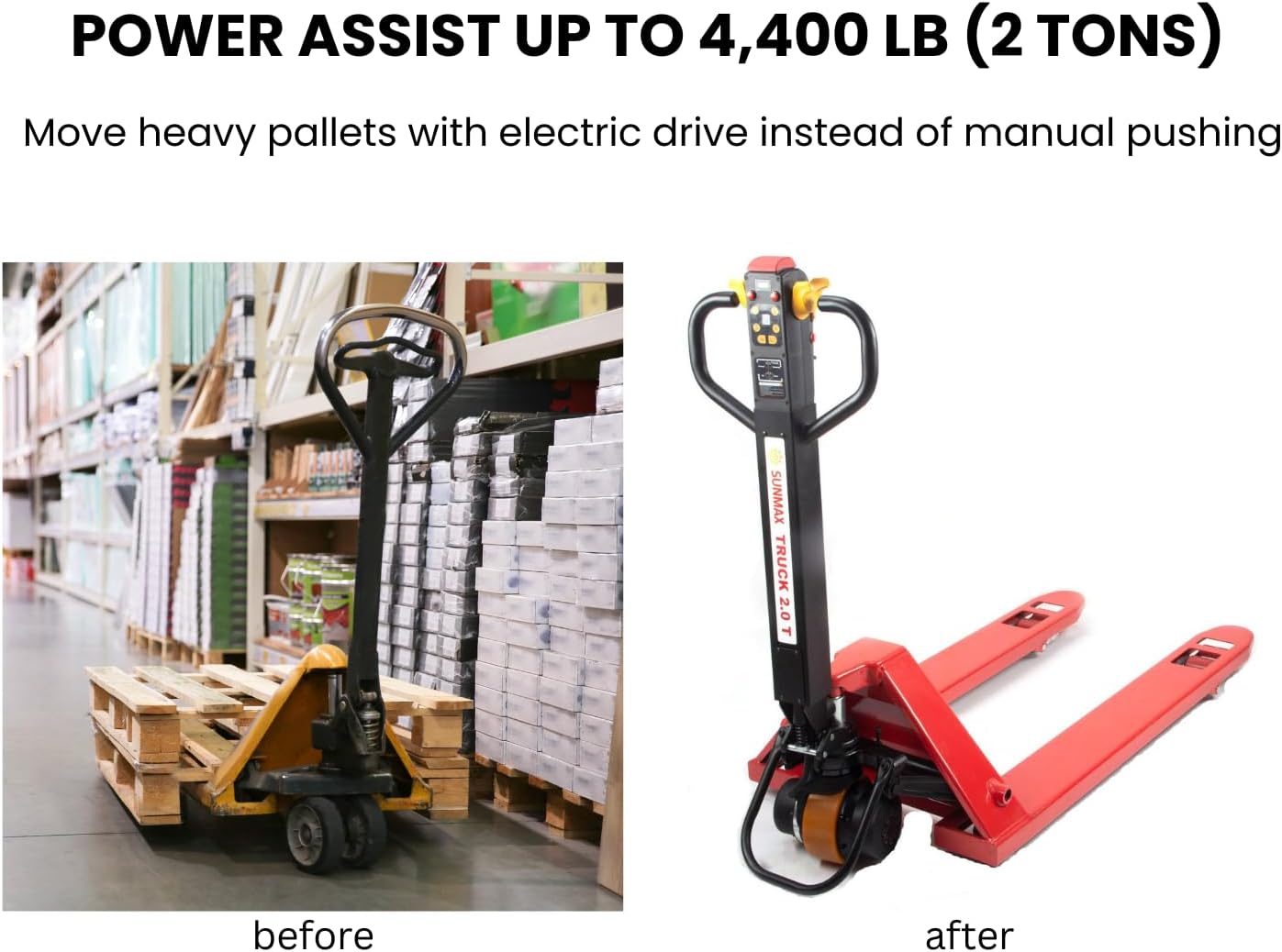 Heavy-Duty Electric & Manual Pallet Jack 🚚 | Lithium Battery Powered & Versatile 🛠️