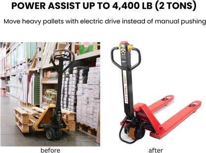 Heavy-Duty Electric & Manual Pallet Jack 🚚 | Lithium Battery Powered & Versatile 🛠️