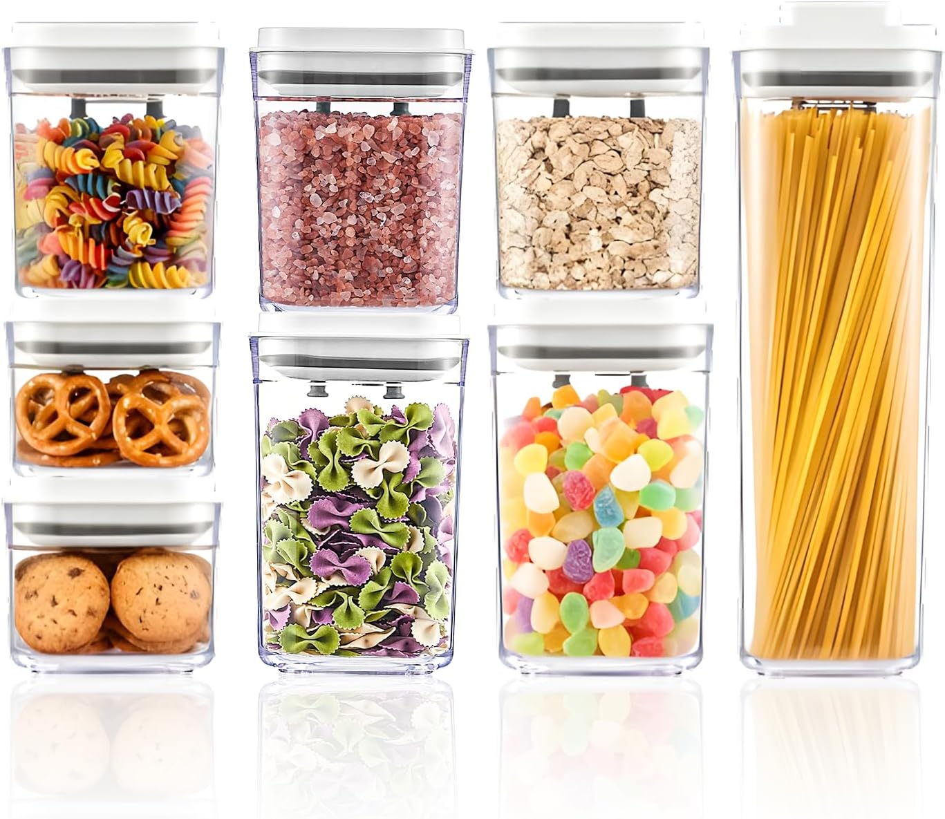 🍽️ One-Button Food Storage Containers – Easy Organization & Freshness! 🥄
