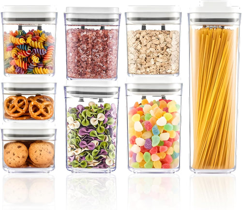 🍽️ One-Button Food Storage Containers – Easy Organization & Freshness! 🥄