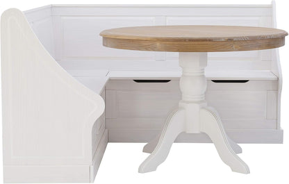 Cozy Corner Breakfast Table Set 🍽️ | Natural Wood Pedestal Design
