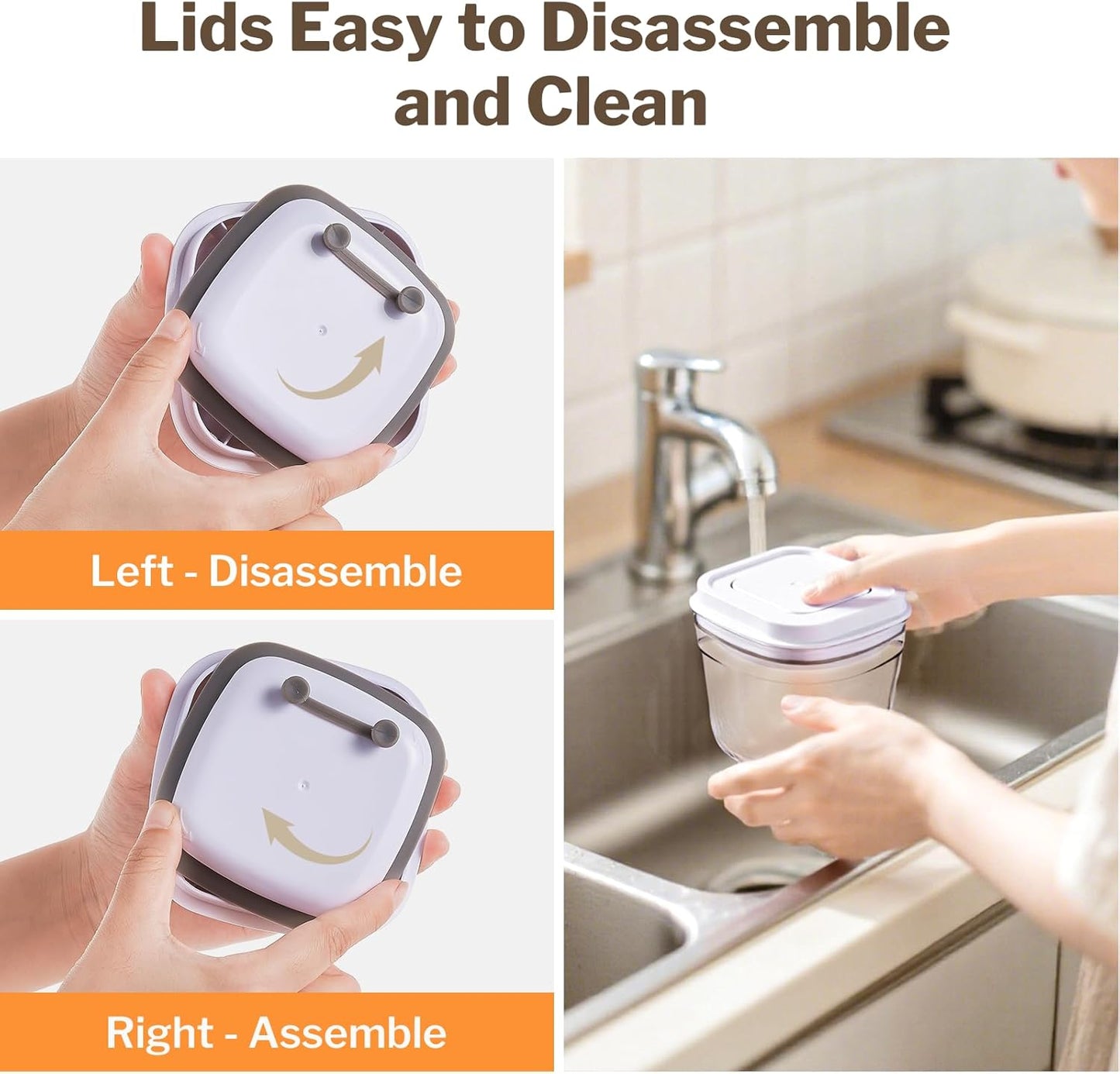 🍽️ One-Button Food Storage Containers – Easy Organization & Freshness! 🥄