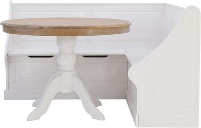 Cozy Corner Breakfast Table Set 🍽️ | Natural Wood Pedestal Design
