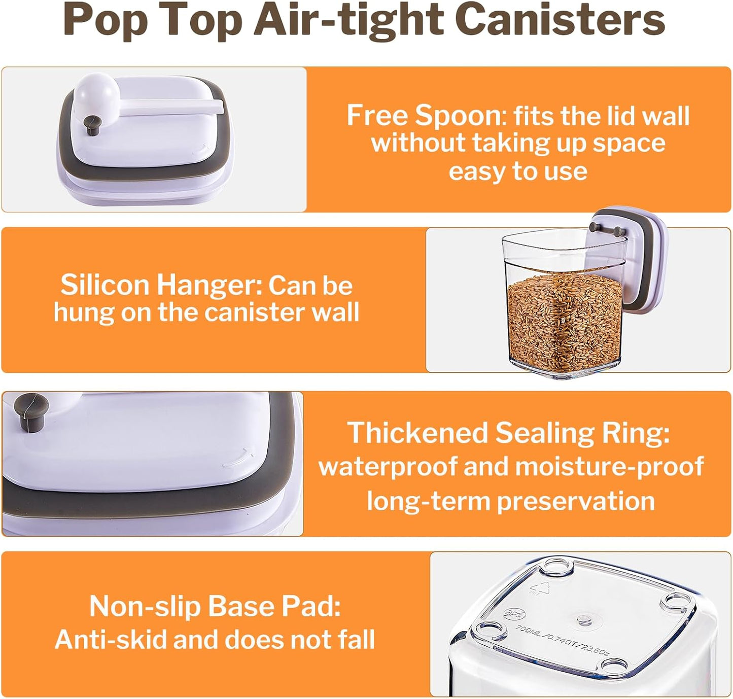 🍽️ One-Button Food Storage Containers – Easy Organization & Freshness! 🥄