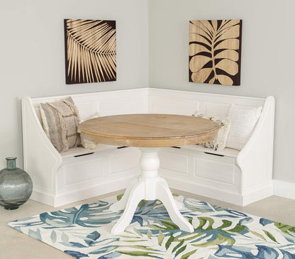 Cozy Corner Breakfast Table Set 🍽️ | Natural Wood Pedestal Design