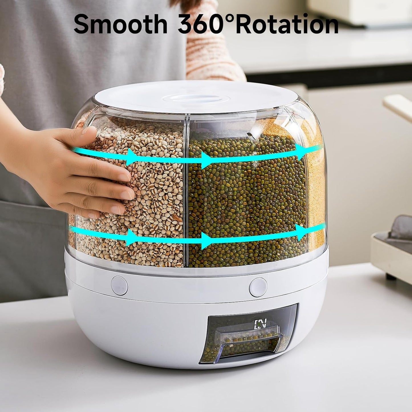 🌀 Keep Your Grains Neat & Tidy with This Rotating Dispenser! 🌾