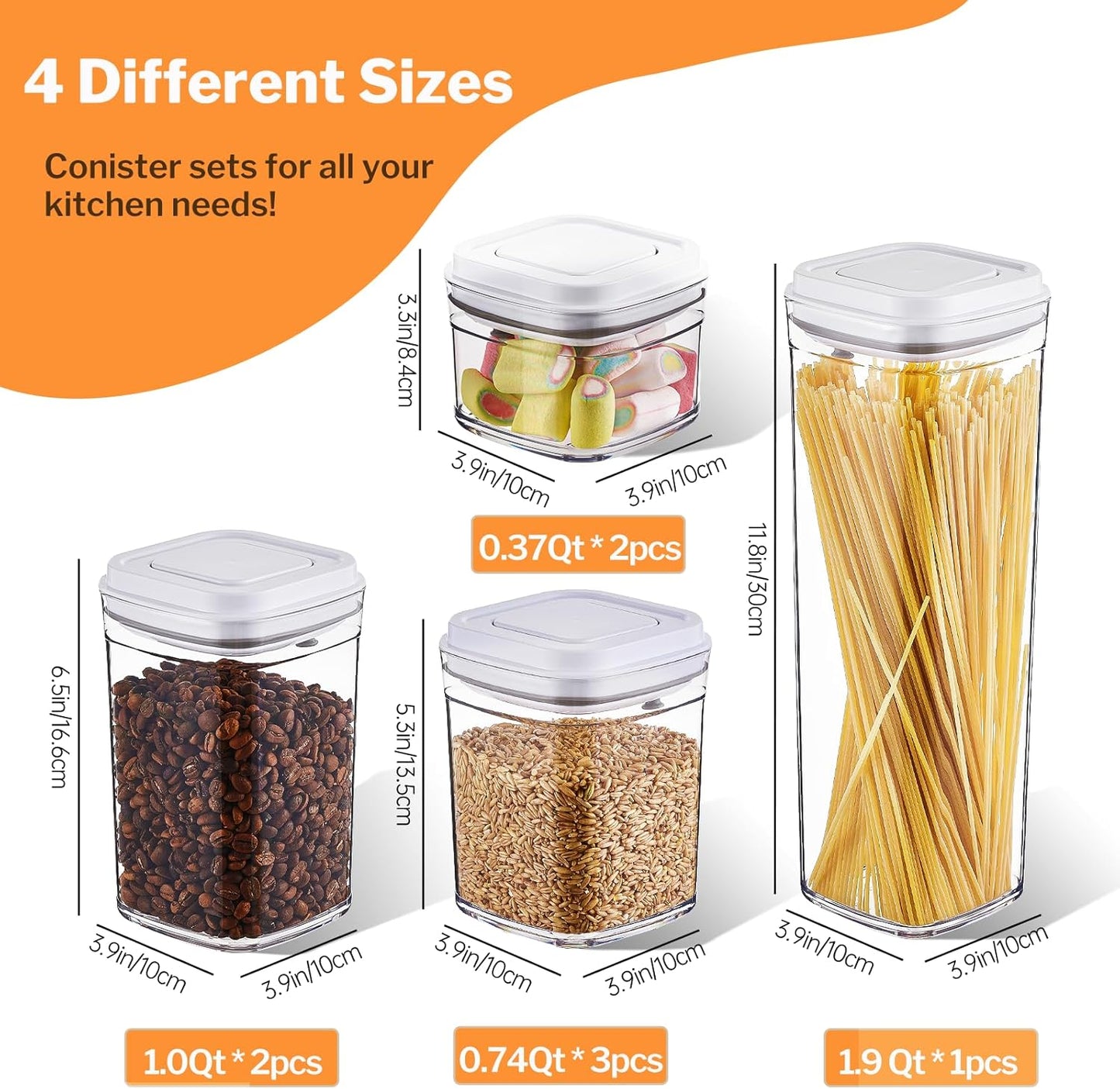 🍽️ One-Button Food Storage Containers – Easy Organization & Freshness! 🥄