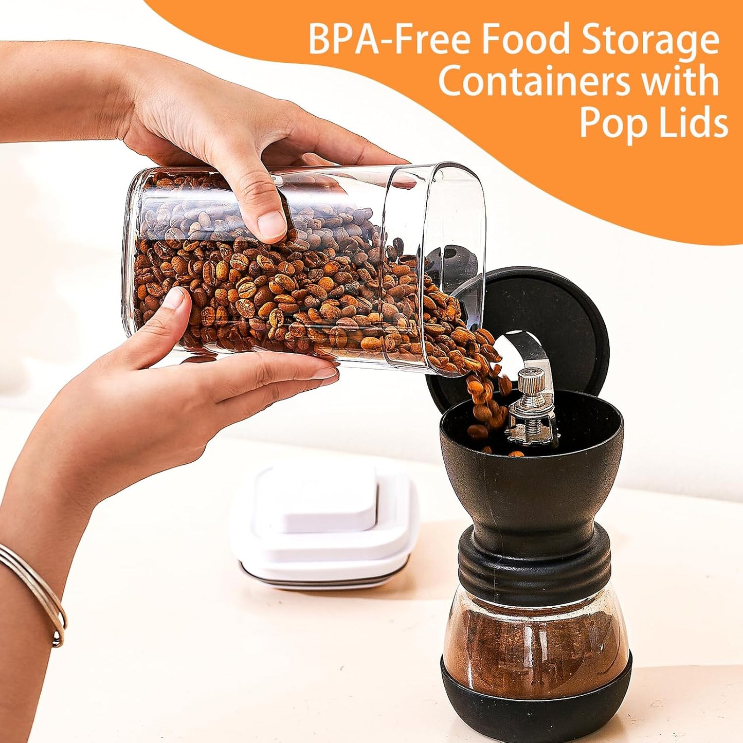 🍽️ One-Button Food Storage Containers – Easy Organization & Freshness! 🥄