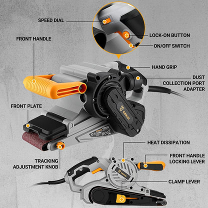 Corded Belt Sander for Smooth Finishing – Adjustable Speed for Precision 🔧🌲