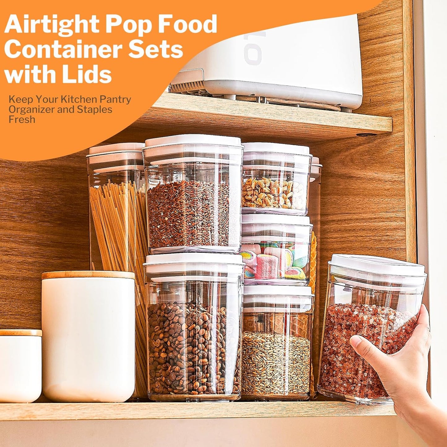 🍽️ One-Button Food Storage Containers – Easy Organization & Freshness! 🥄